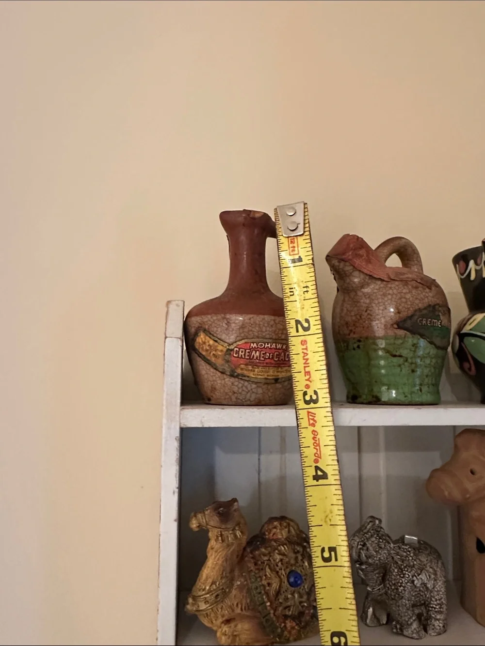 Vintage Trinket shelf Display with miniatures